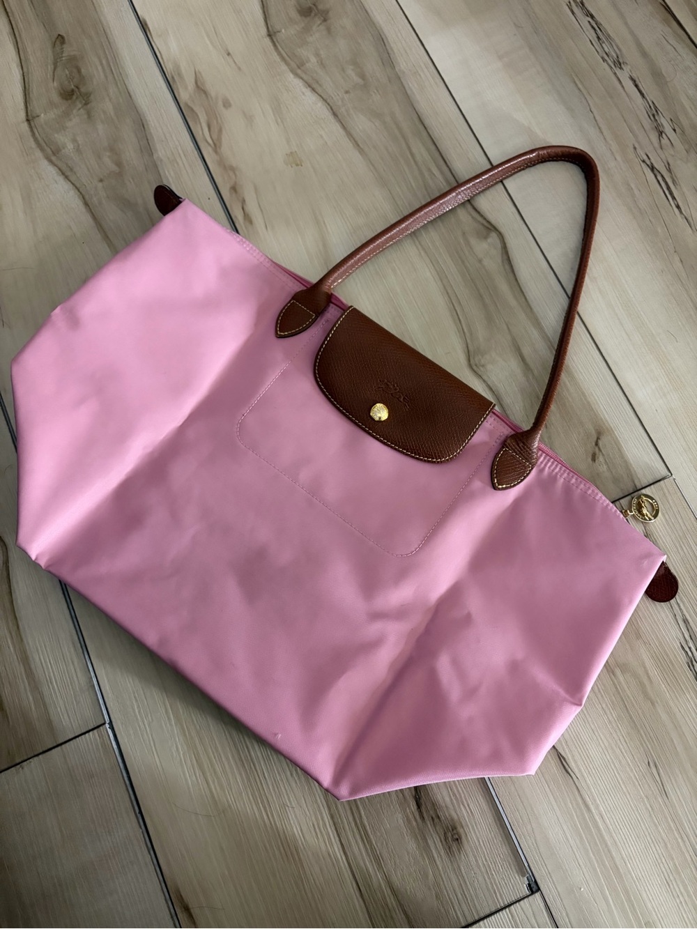 Large pink Longchamp tote